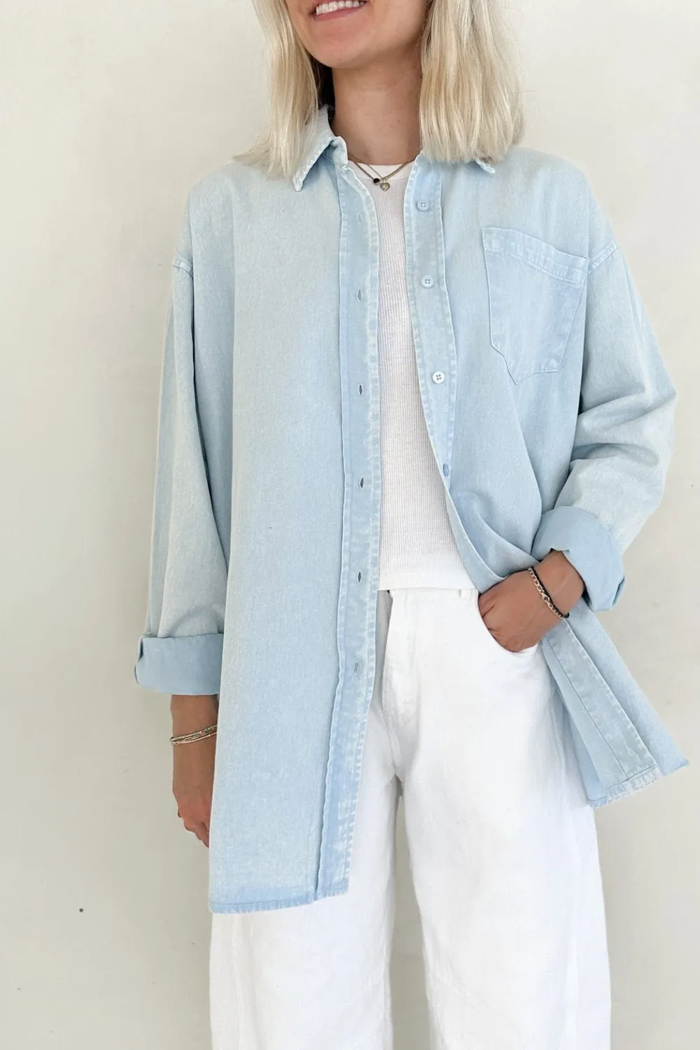 Easy Layer Denim Oversized Shirt