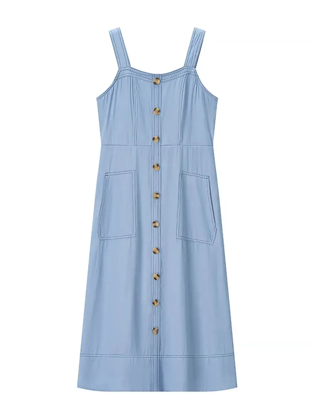 Layered Detail Denim Dress