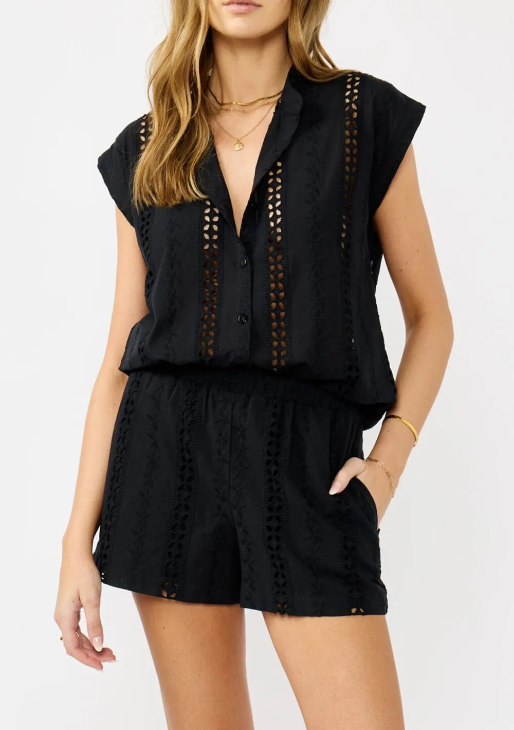 Eyelet Elasticated Waist Shorts