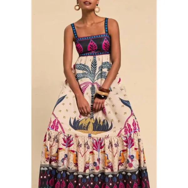 Printed Sleeveless Casual Dress