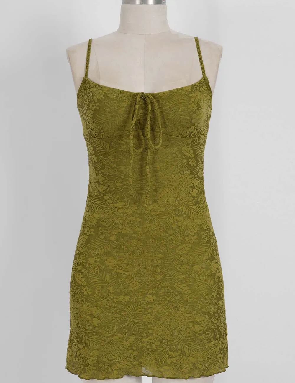 Jacquard Sleeveless Front Cami Mini Dress