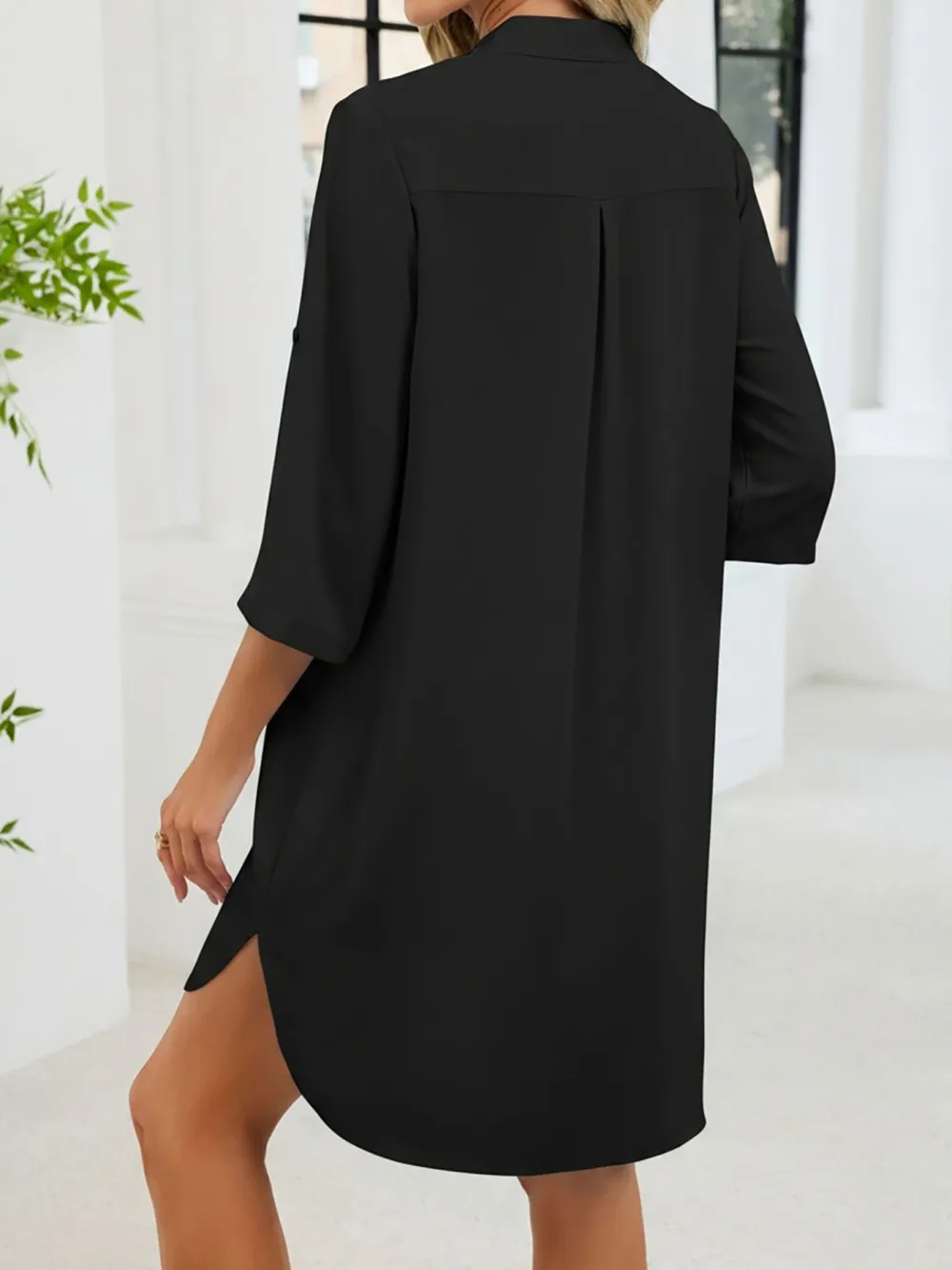 Comfort Fit Button Front Shirt Dress