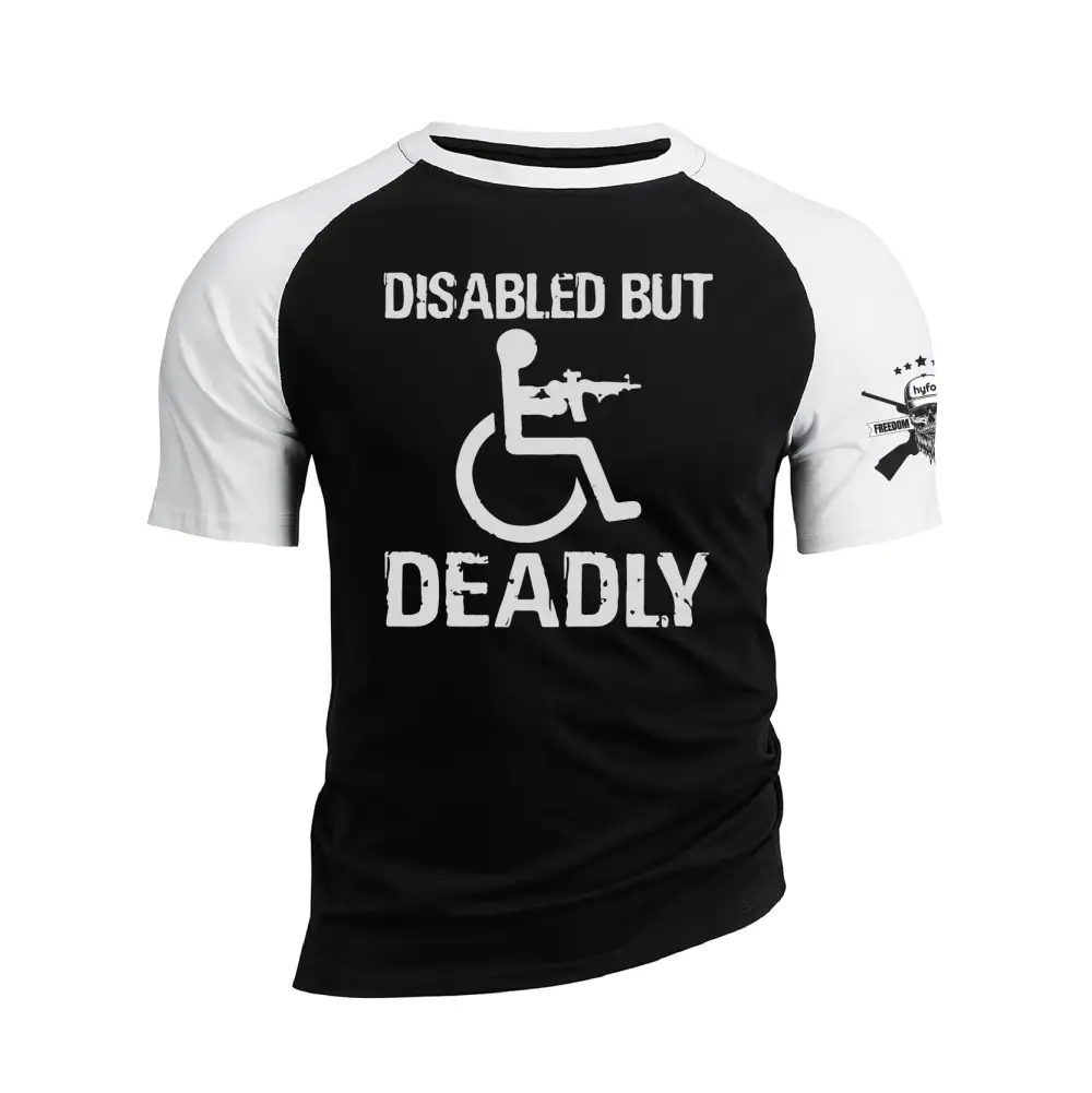 DISABLED BUT DEADLY RAGLAN GRAPHIC TEE