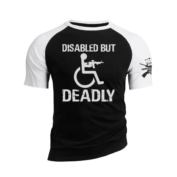 DISABLED BUT DEADLY RAGLAN GRAPHIC TEE
