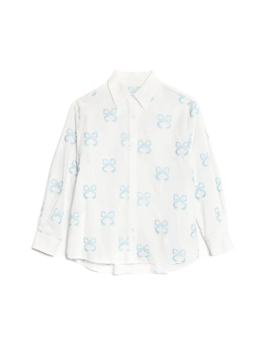 Casual Embroidered Long Sleeve Shirt