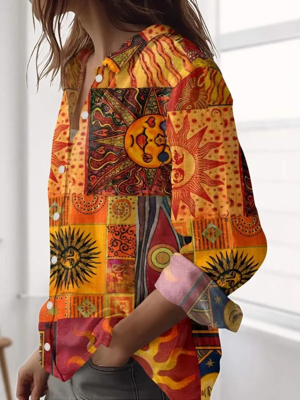 Boho Sun Patchwork Shirt