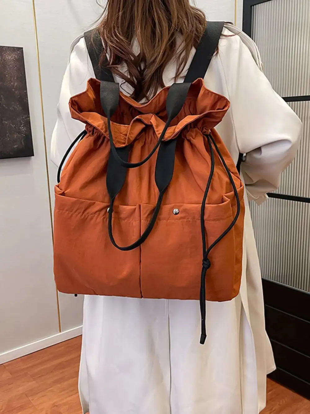 Drawstring Closure Lightweight Backpack Bag