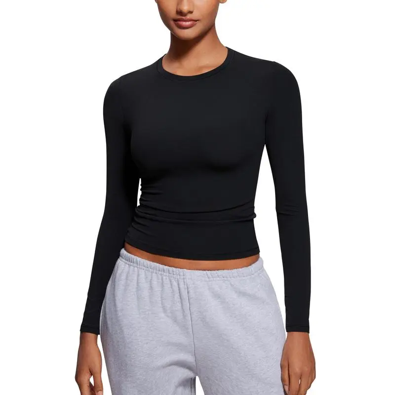 Long Sleeve Shirts for Women Soft Crew Neck Tight Tops