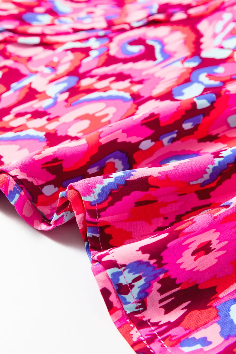 Abstract Print V-Neck Relaxed Fit Blouse