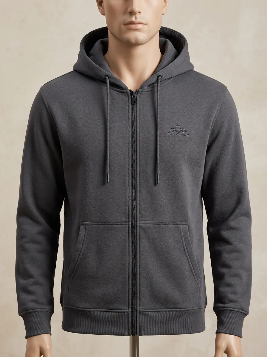 Modern Mountain Graphic Zip-Up Essential Men's Sport Jacket