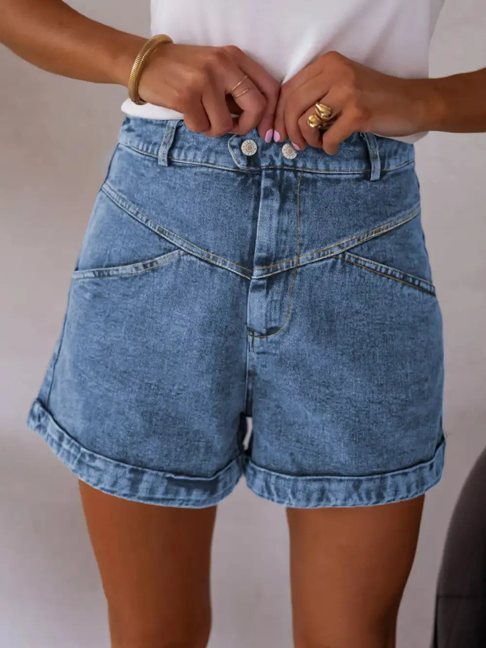 High Waisted Denim 2 Casual Shorts