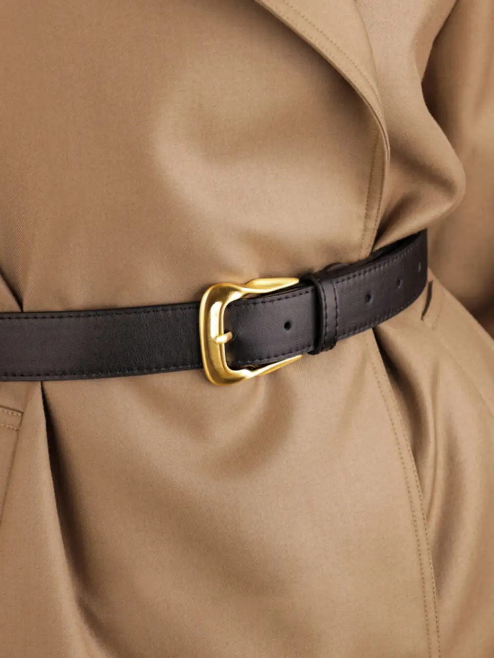 Brown soft buckle leather belt