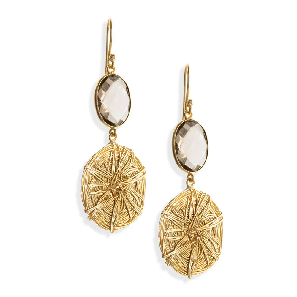 Linear Distinctive Artful Stone Accent Drop Earrings