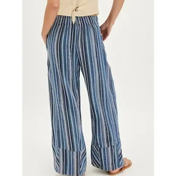Casual Striped Wide Leg Pants
