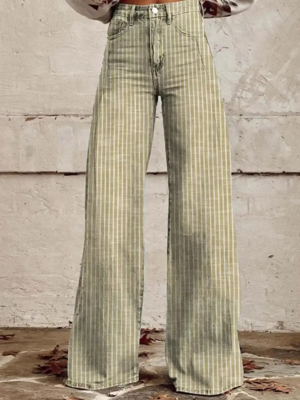 Sharp High Waist Wide Leg Denim Jeans