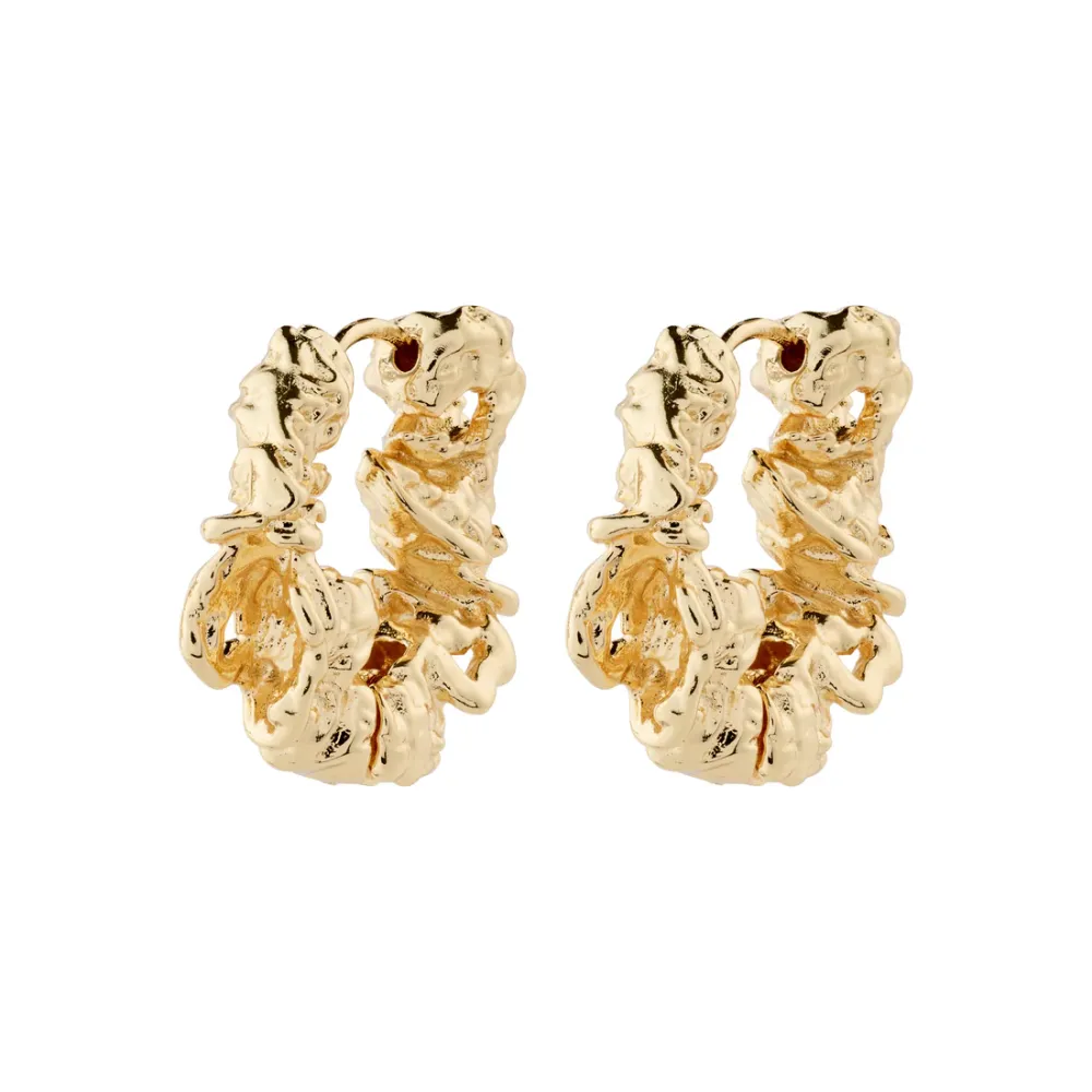 Modern Textured Chunky Hoop Earrings
