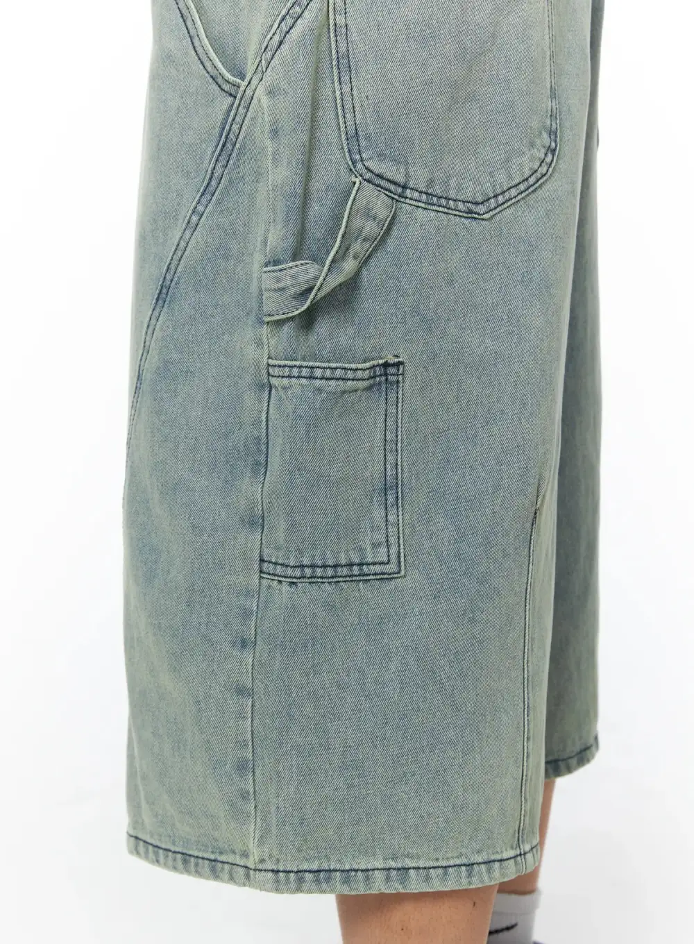Men's Double Layered Carpenter Bermuda Denim Shorts