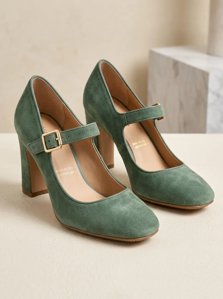 Women's Suede Mary Jane Heels