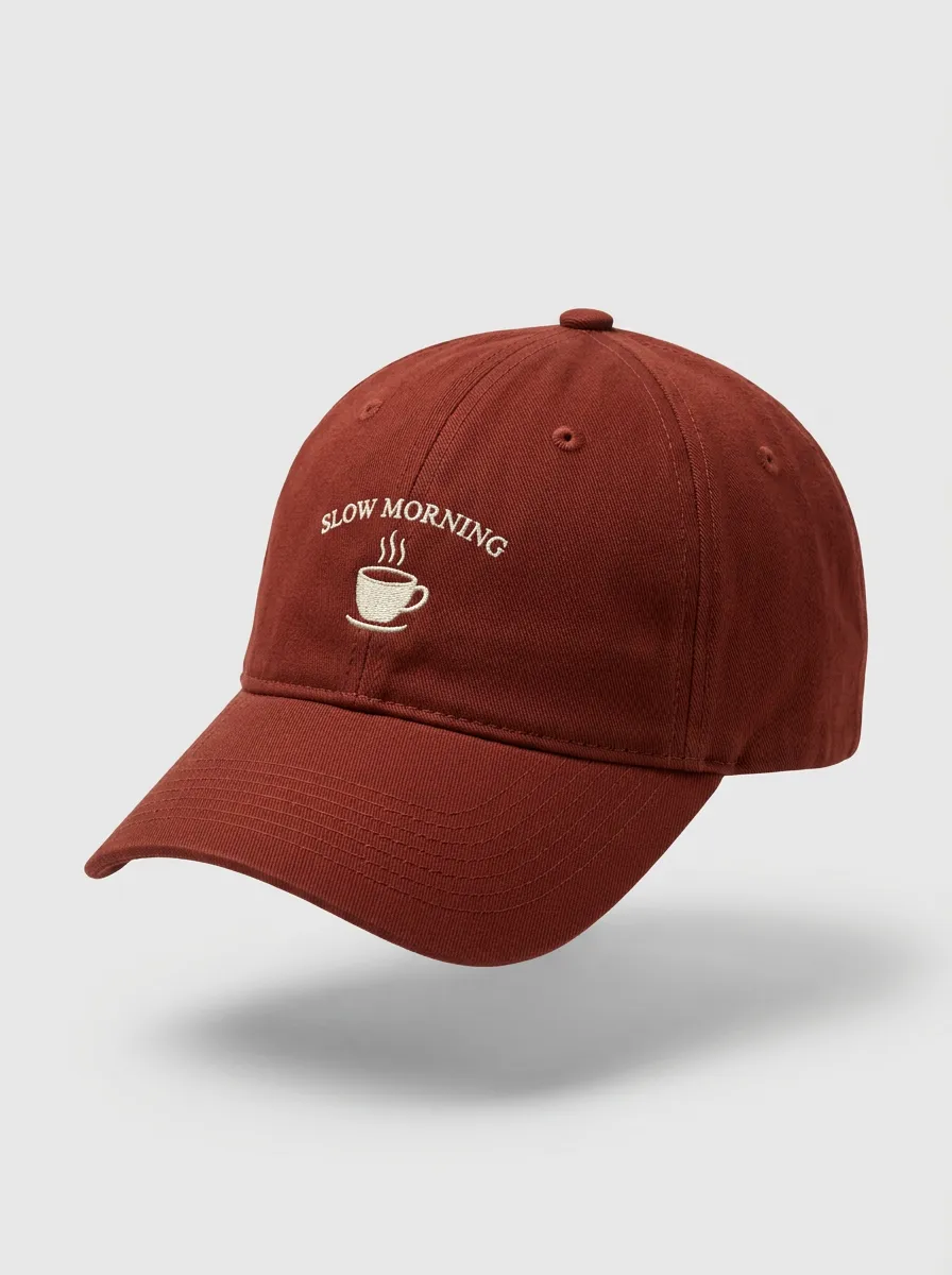 Structured Coffee-Lover Slow-Morning Embroidered Unisex Baseball Cap