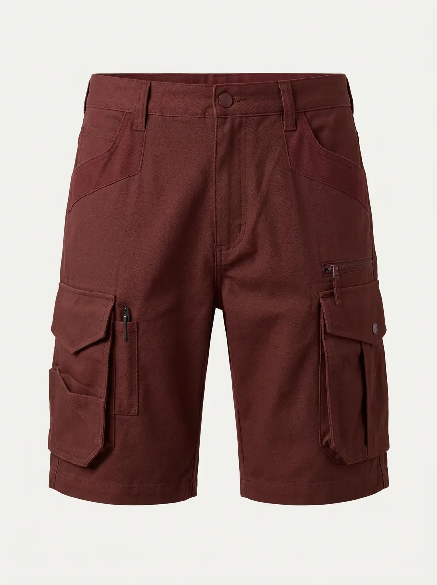 Men's Olive Green Multi-Pocket Tactical Cargo Shorts