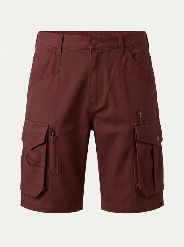 Men's Olive Green Multi-Pocket Tactical Cargo Shorts