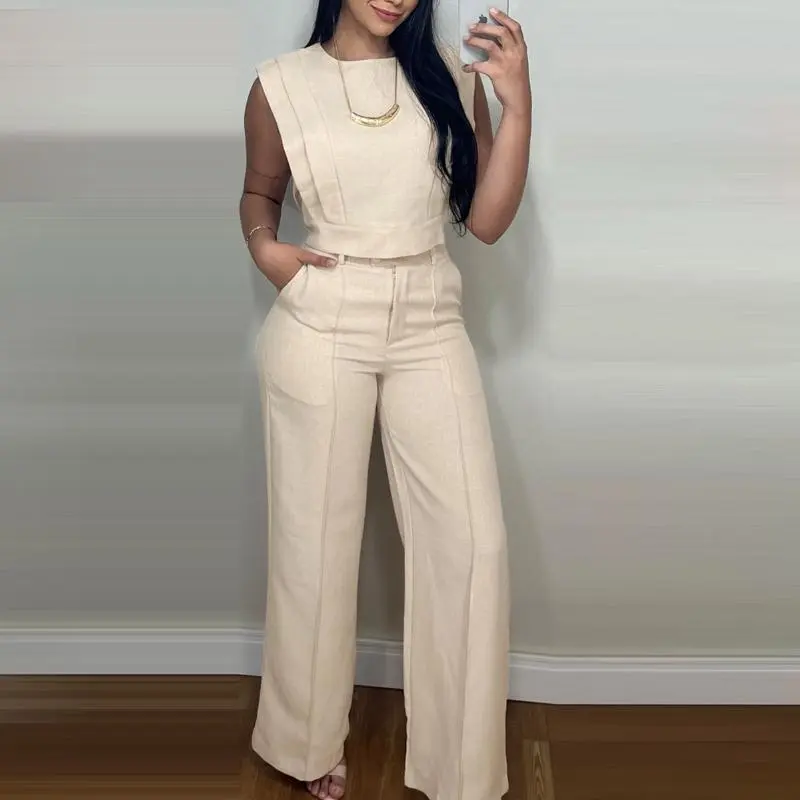 Women's Crop Top and Pocket Pants Set