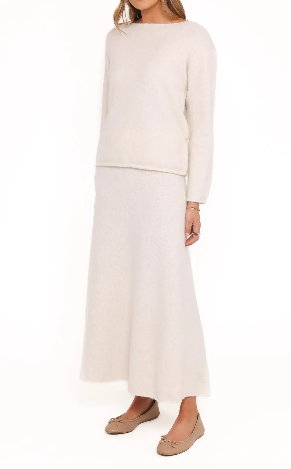 Knit High Rise A-Line Skirt