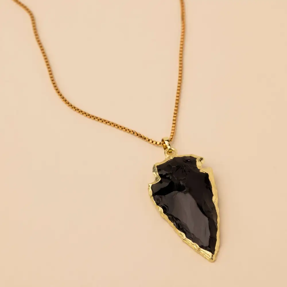 Raw Obsidian Pendant Necklace