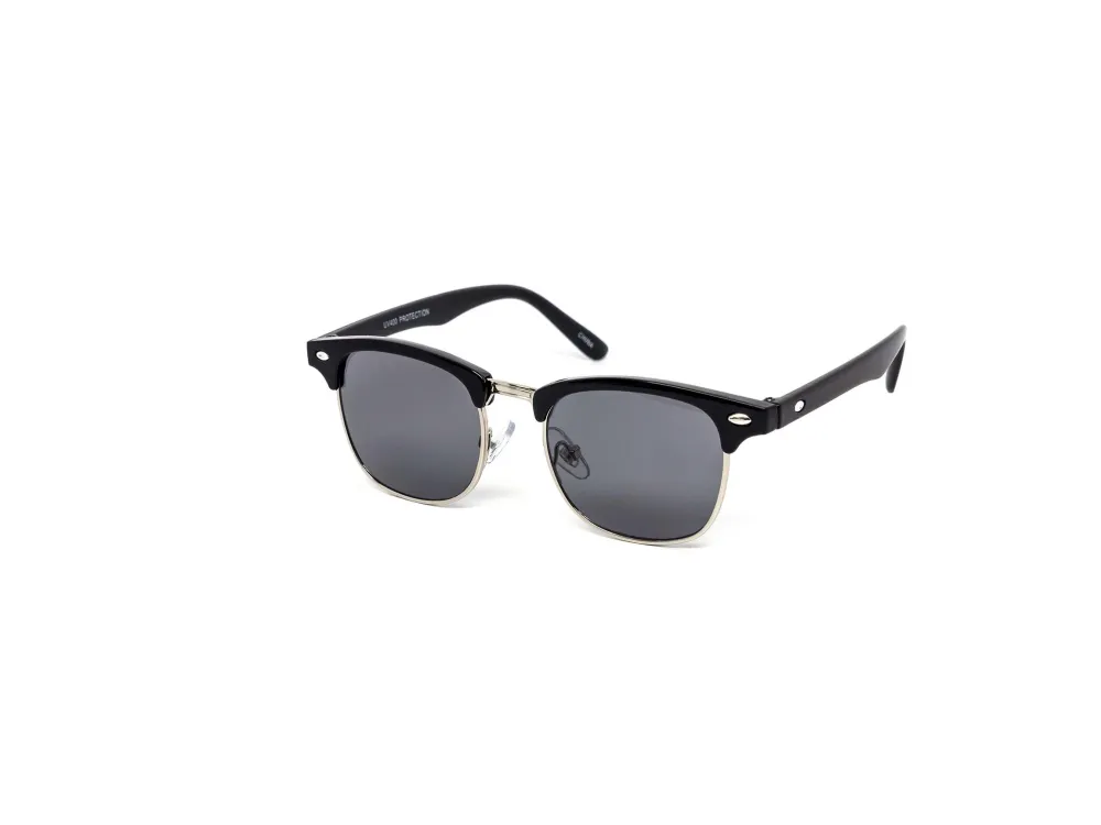 12-Pack Kids Retro Clubmaster Dark Lens Sunglasses