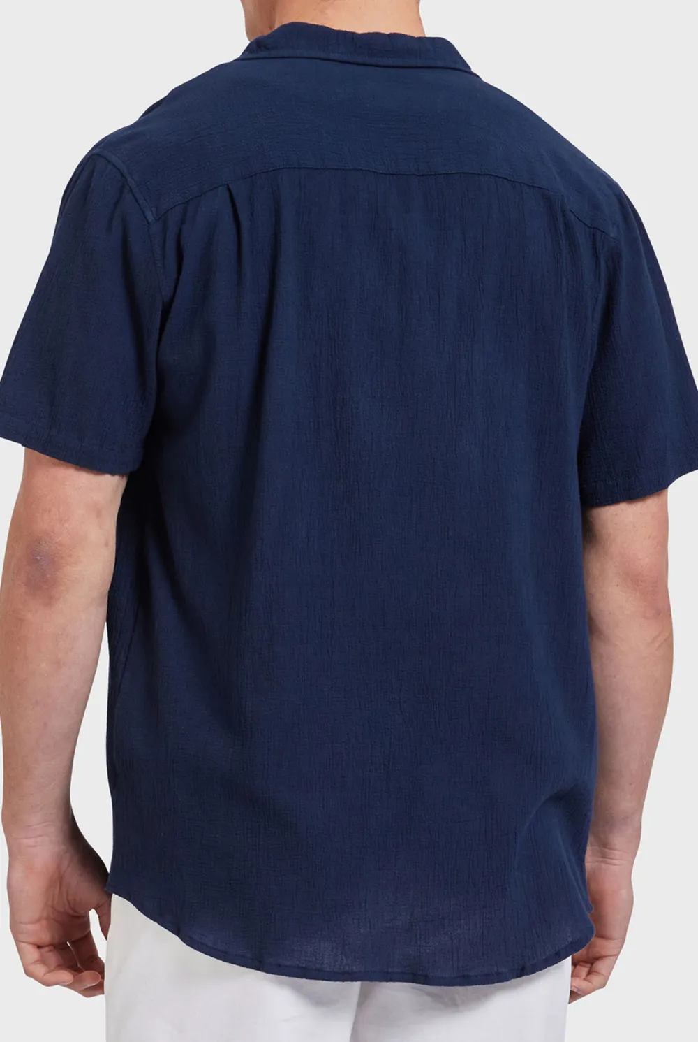 Peach Textured Short Sleeve Shirt