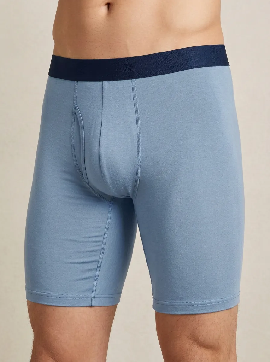 Contemporary Waistband Detail Finish Men's Boxer Briefs