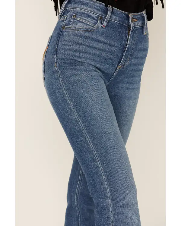 High Rise Bootcut Embroidered Jeans