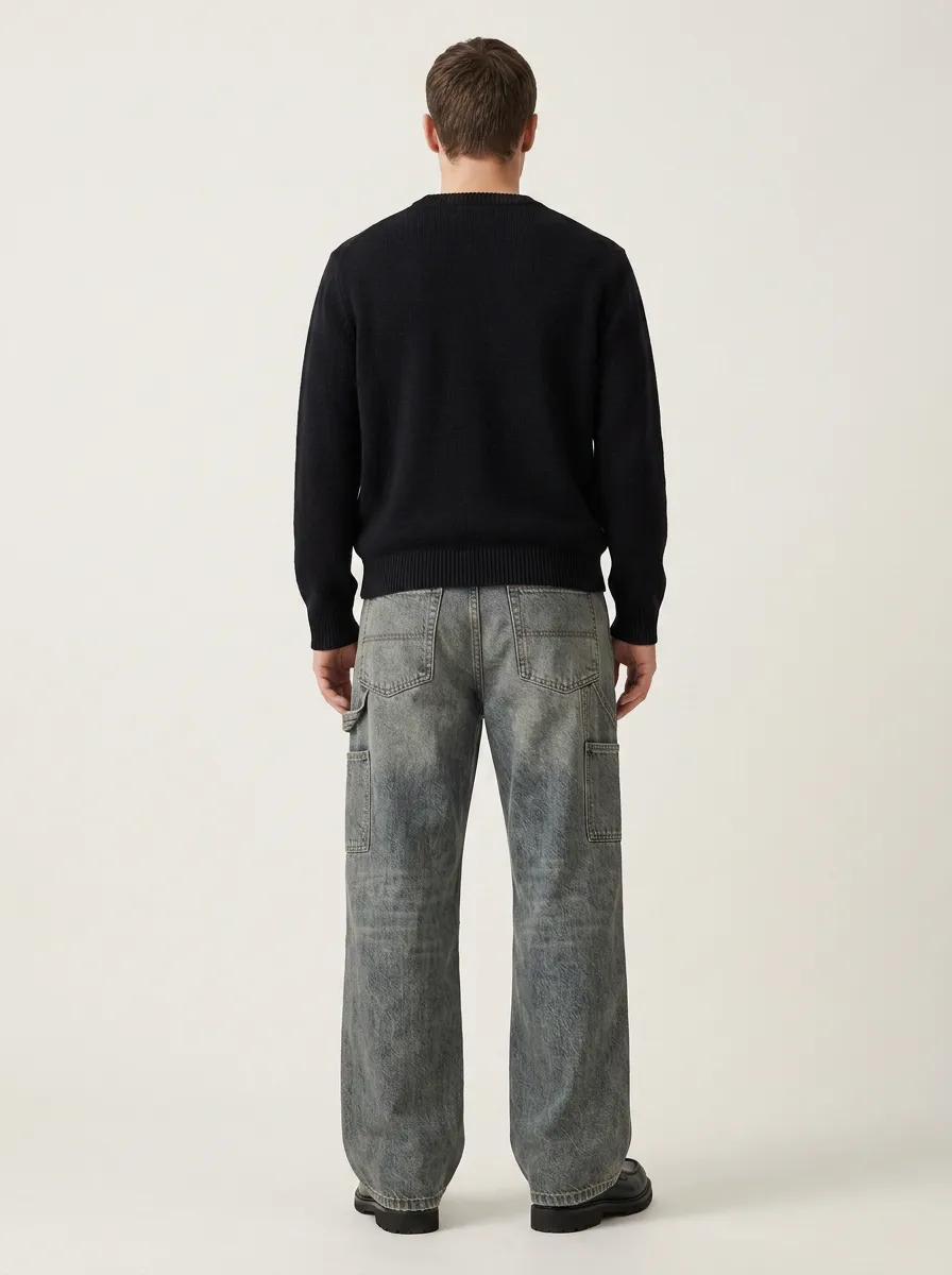 Men's Casual Wide Leg Jeans