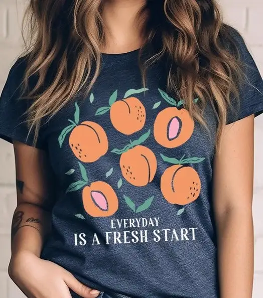 Heather Peach Graphic Tee