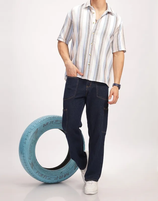 Multicolor Striped Casual Shirt