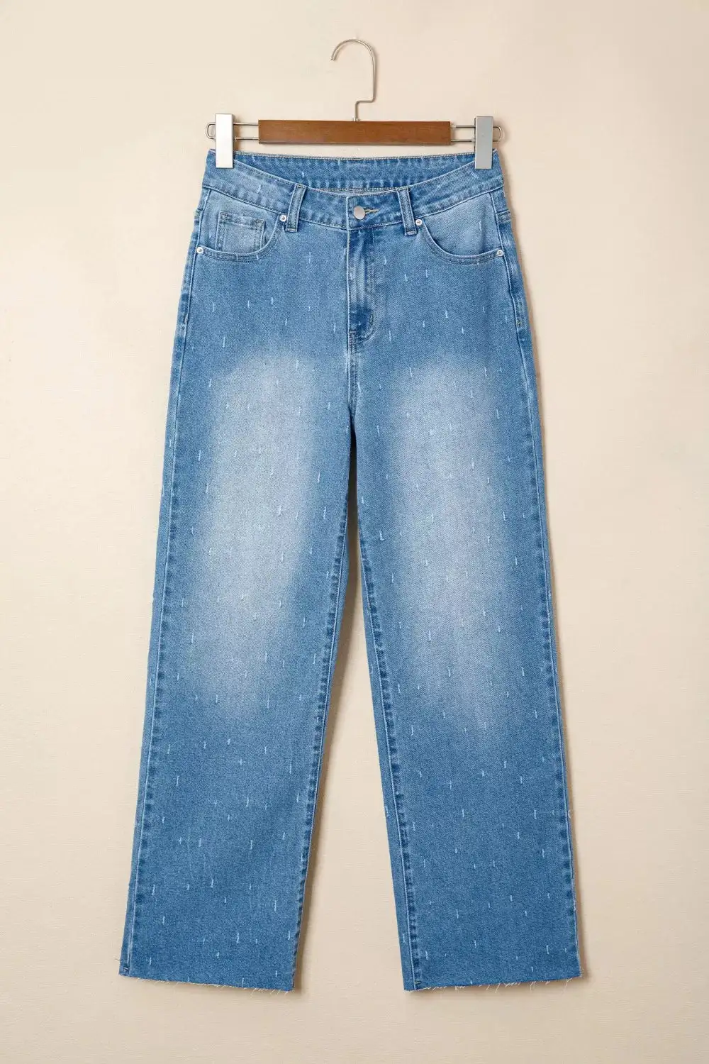 Raw Hem Distressed Denim Jeans