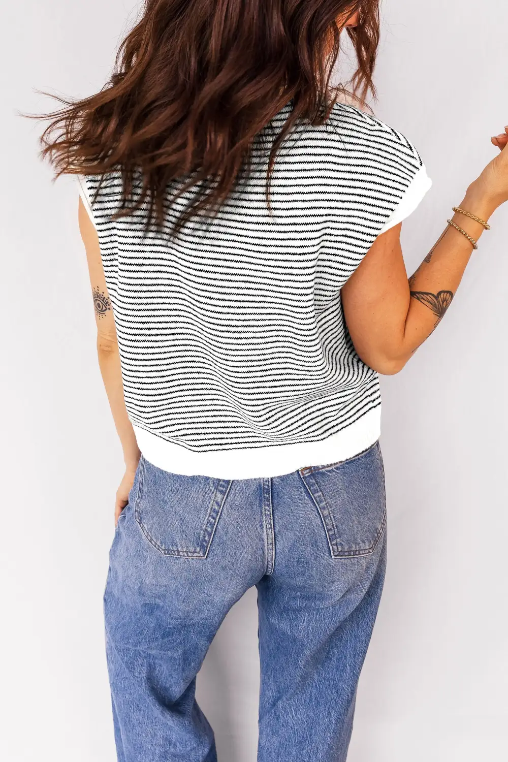 Contrast Trim Cap Sleeve Button Front Casual Cardigan