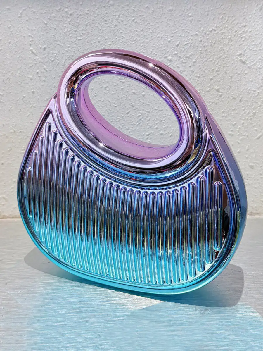 Waterdrop Stripe Shimmer Clutch Bag