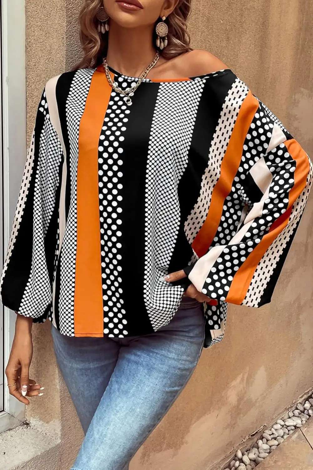 Puff Sleeve Striped Blouse