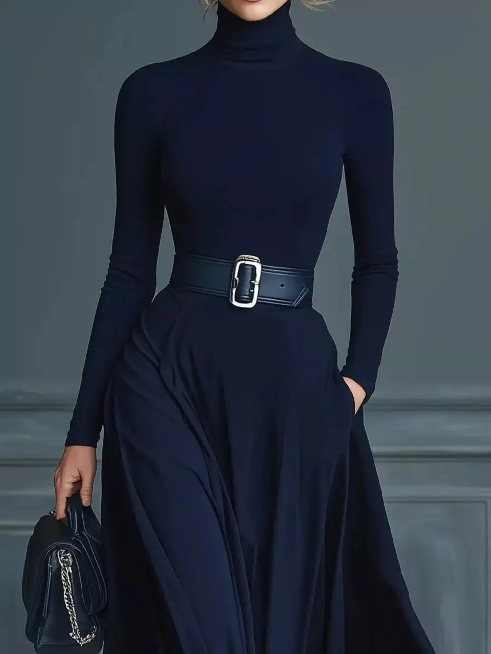 Smooth Finish Long Sleeve Maxi Dress
