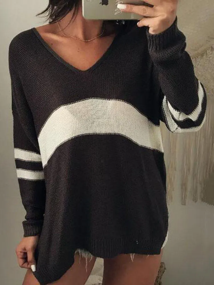 V-neck Knitted Sweater