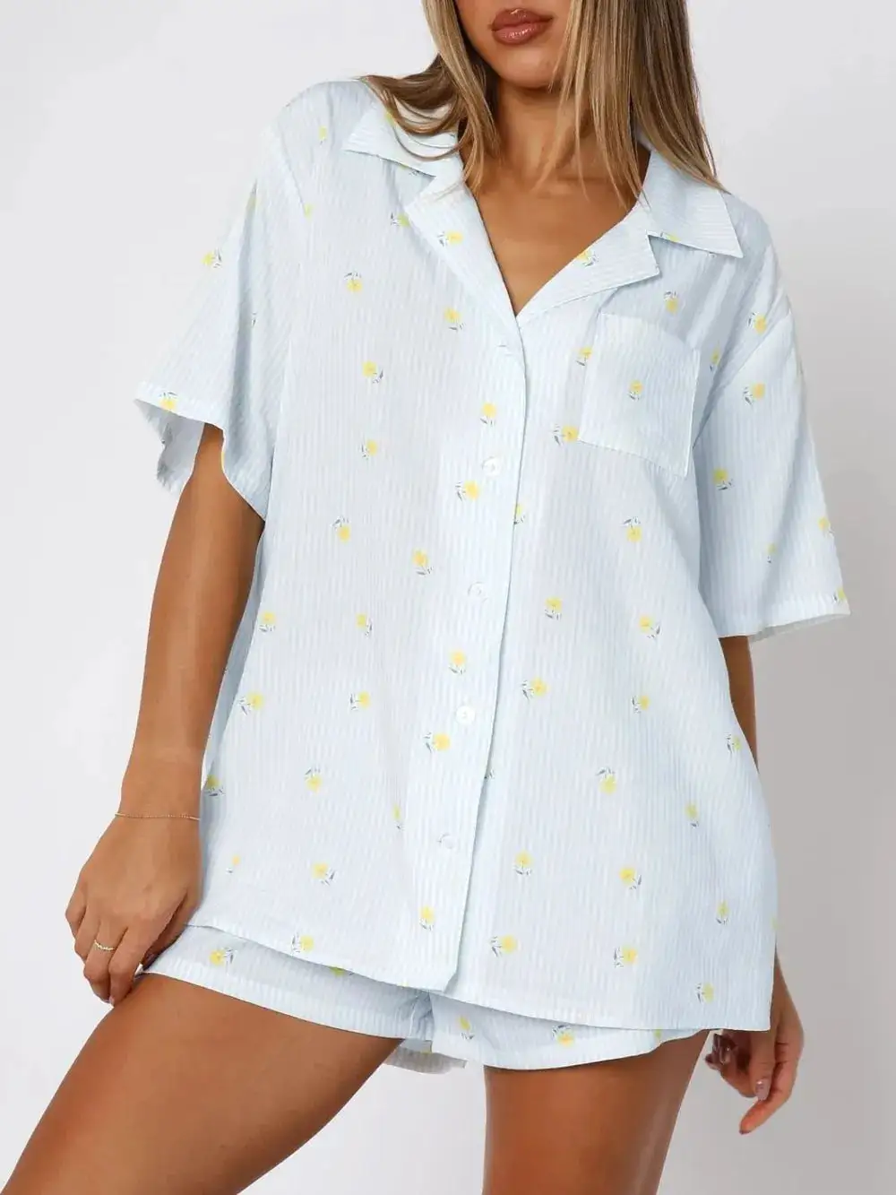 Striped Heart Comfortable Everyday Pajama Set