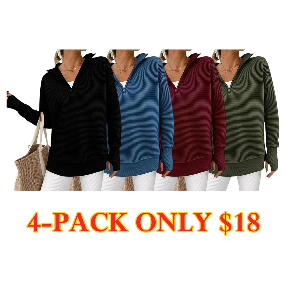 Ultimate Cozy V-Neck Ribbed Knit Pullover – All-Season Comfort & Style