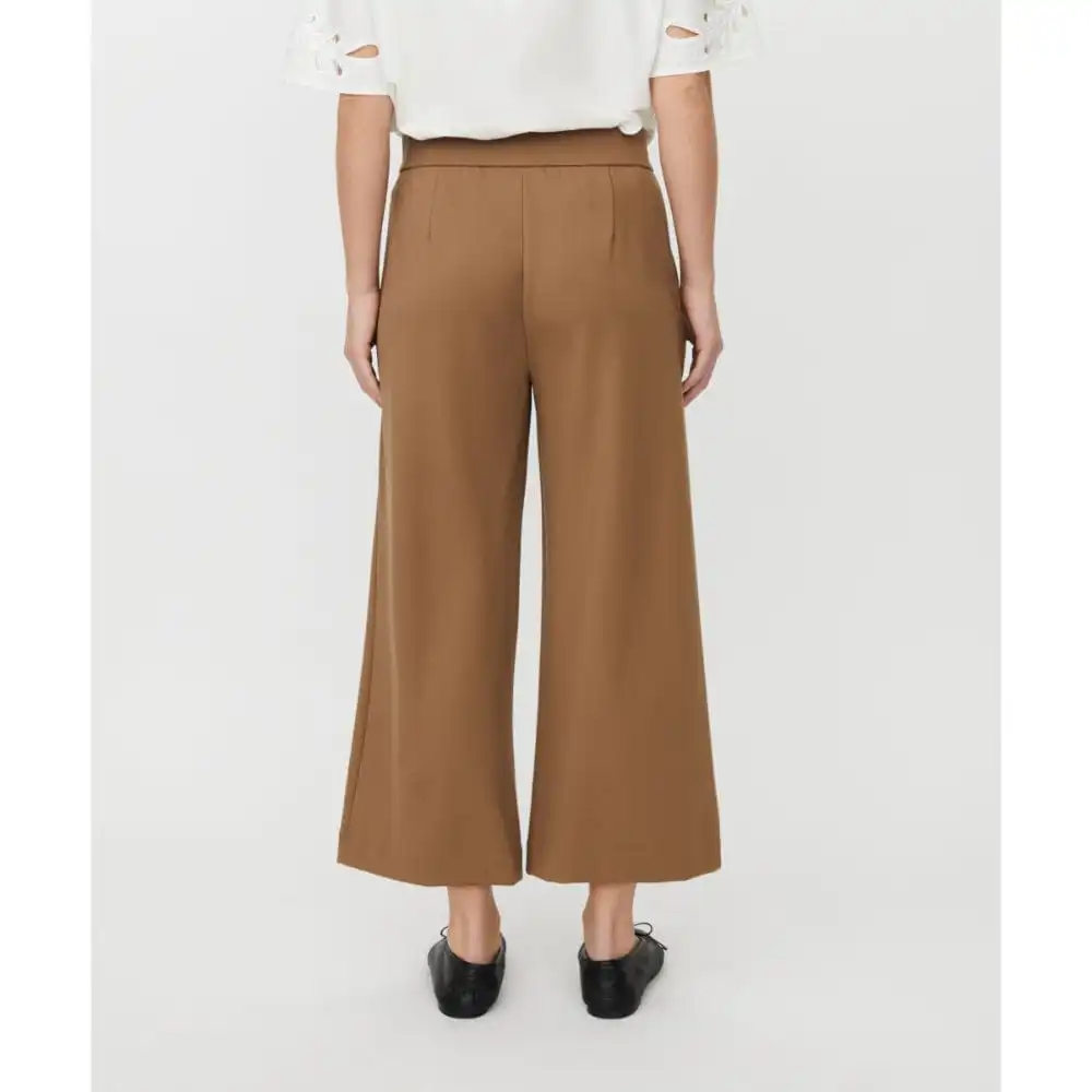 Wide-Leg Cropped Jersey Women's Trousers