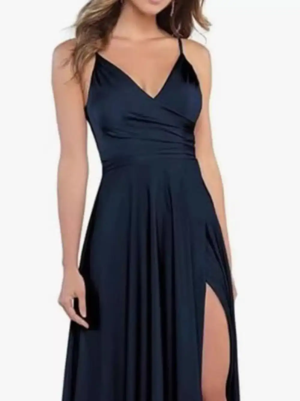 Ruched Slit Maxi Dress