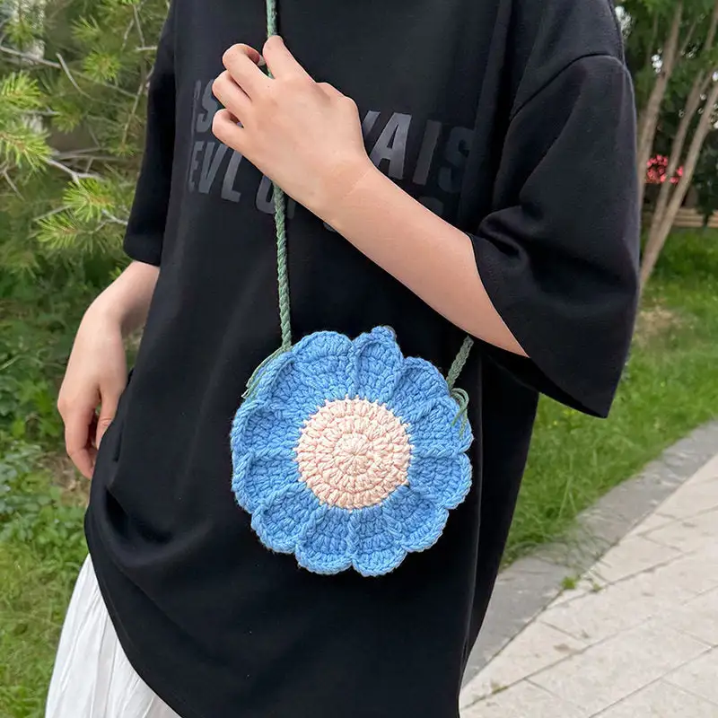 Floral Crochet Casual Shoulder Bag
