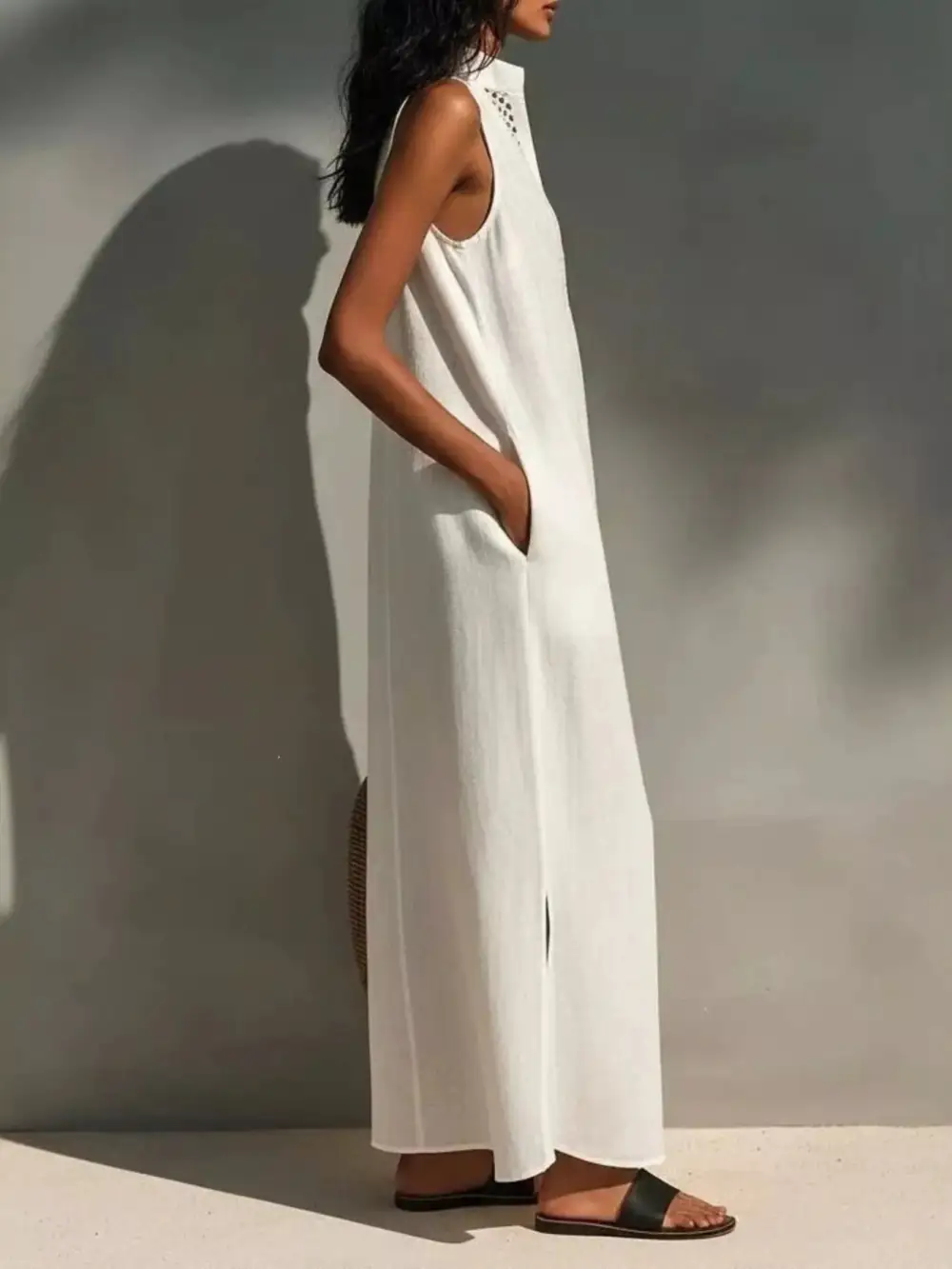 Sleeveless Maxi Dress With Pockets