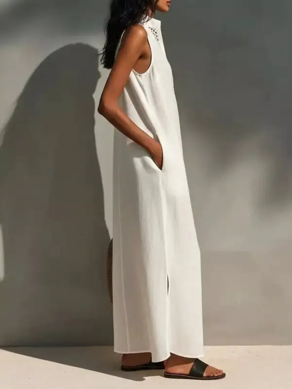 Sleeveless Maxi Dress With Pockets