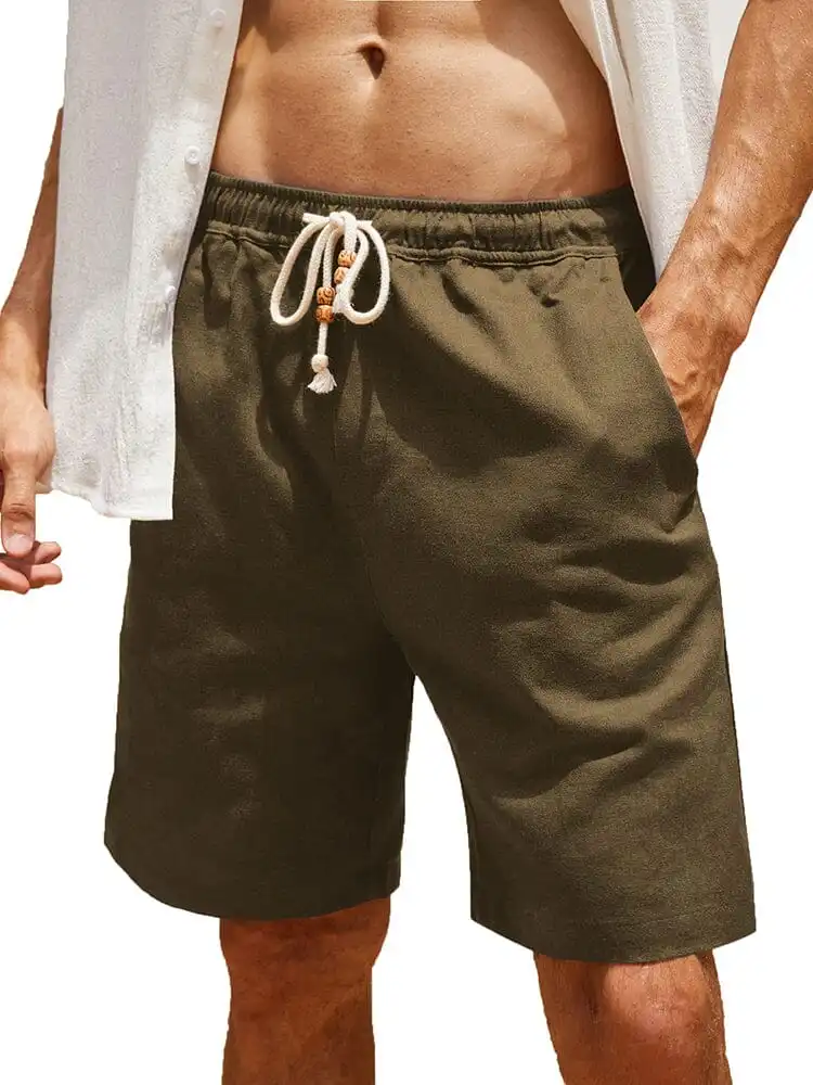 Men's Casual Elastic Waist Linen Casual Shorts