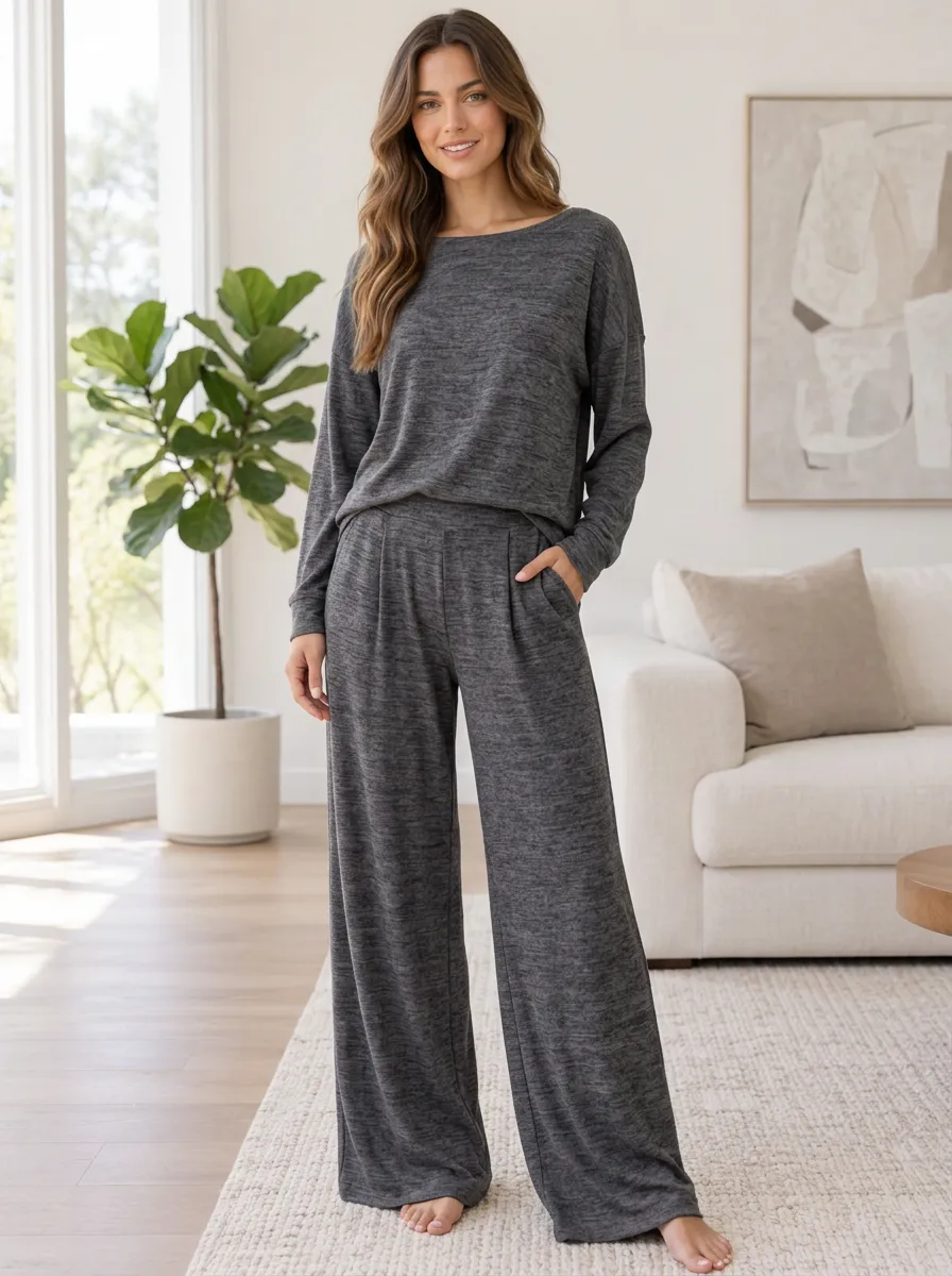 Casual Leisure Women's Wide Leg Lounge Co-Ord